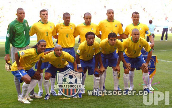 2006 Brazil Home Retro Jerseys Yellow