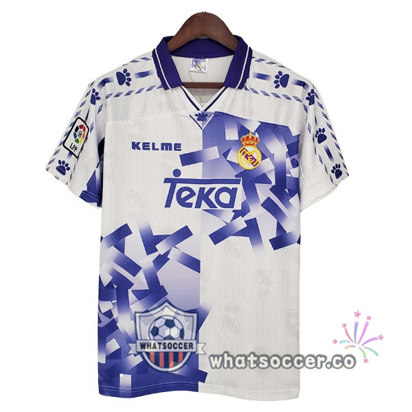 1996-1997 Real Madrid Third Retro Jerseys Blue White