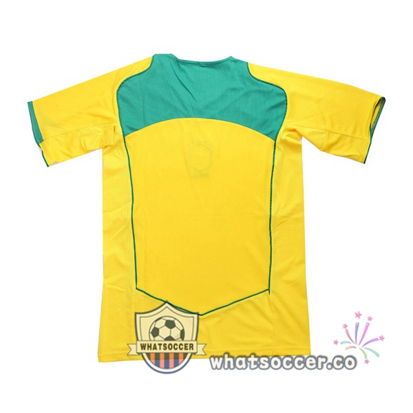 2004 Brazil Home Retro Jerseys Yellow