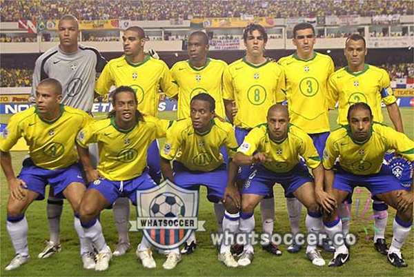 2004 Brazil Home Retro Jerseys Yellow