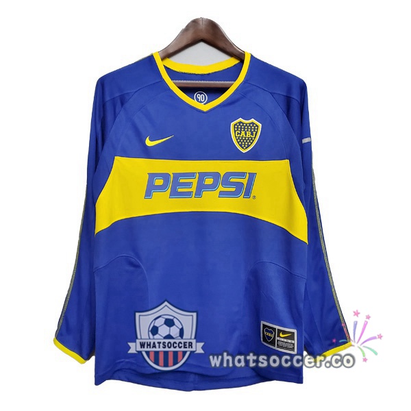 2003-2004 Boca Juniors Home Retro Jerseys Long Sleeve Blue