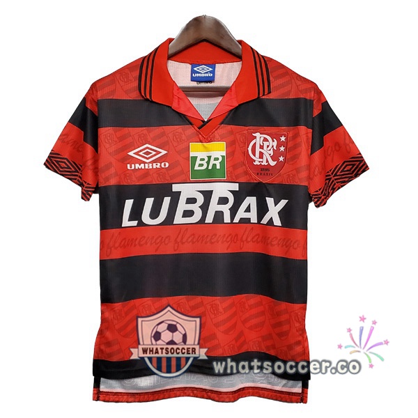 1995 Flamengo Home Retro Jerseys Red Black