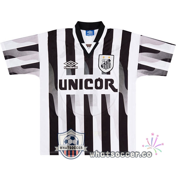 1998 Santos FC Away Retro Jerseys Black White