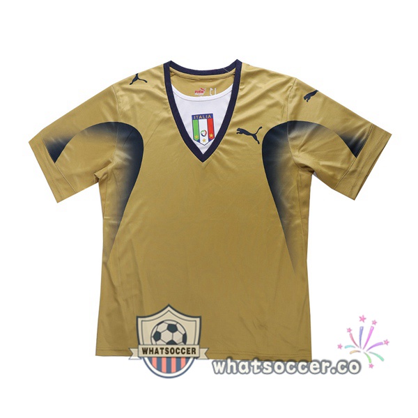 2006 World Cup Champion Italy Goalkeeper Jerseys Retro Yellow
