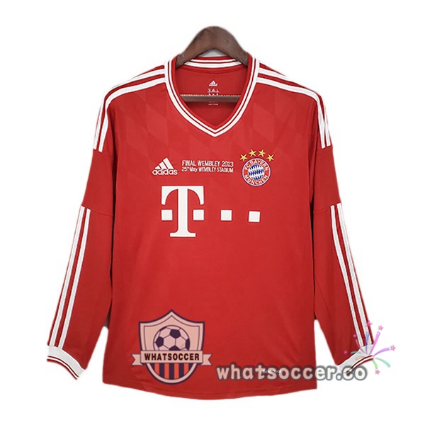 2013-2014 Bayern Munich Retro Champions League Home Jerseys Long Sleeve Red