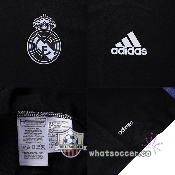 2016-2017 Real Madrid Third Away Retro Jerseys Long Sleeve Black Purple