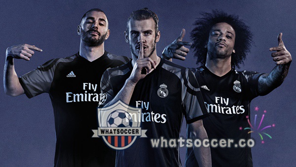 2016-2017 Real Madrid Third Away Retro Jerseys Long Sleeve Black Purple