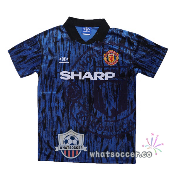 1992-1993 Manchester United Away Retro Jerseys Blue
