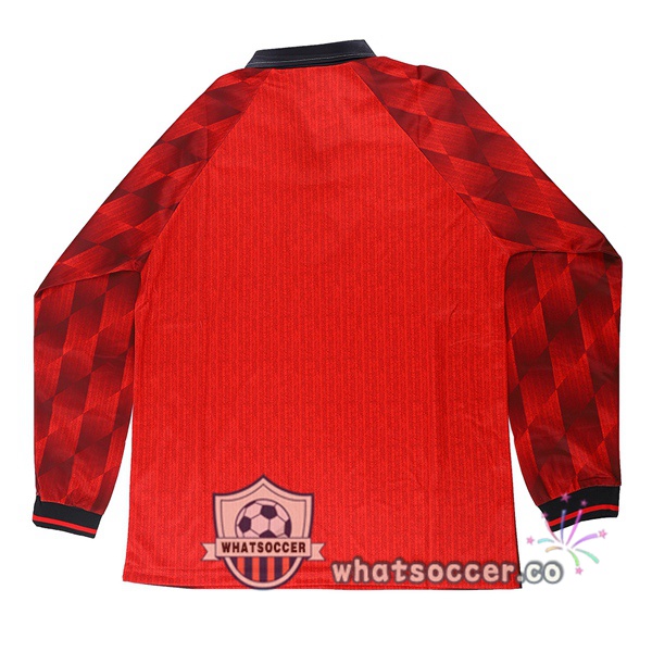 1996-1997 Manchester United Home Retro Jerseys Long Sleeve Red