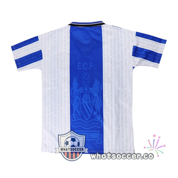 1994-1995 Manchester United Third Away Retro Jerseys White Blue