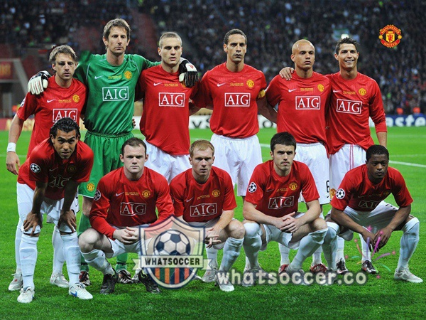 2007-2008 Manchester United Champion League Home Retro Jerseys Long Sleeve