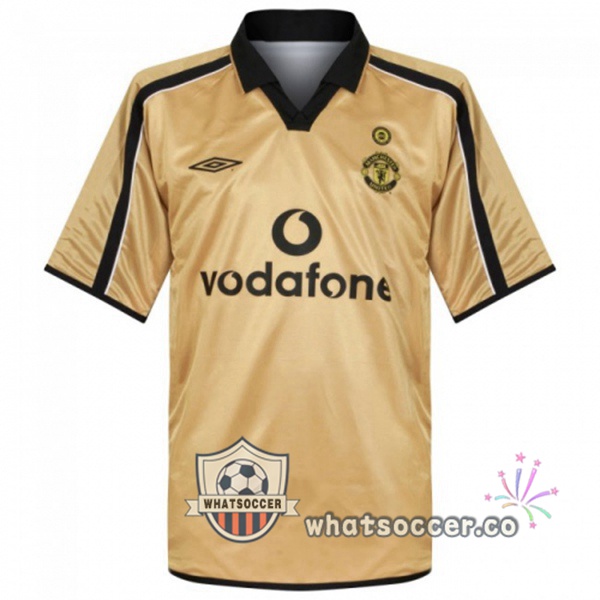 2001-2002 Manchester United Retro Away Retro Jerseys Centenary Yellow